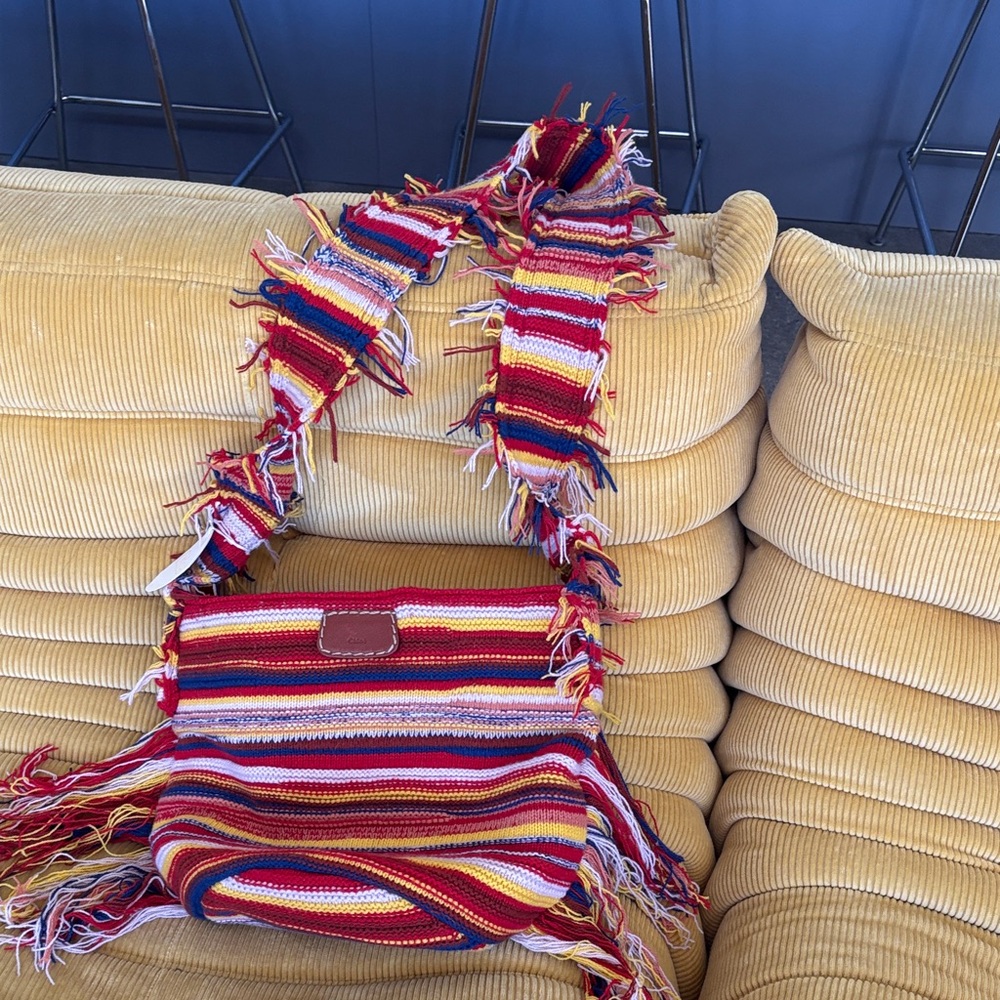 Chloe Multicolor Striped Shoulder Bucket Bag